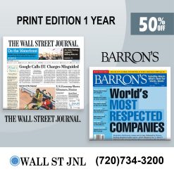 WSJ and Barron's Print Subscription for 1 Year at 50% Off